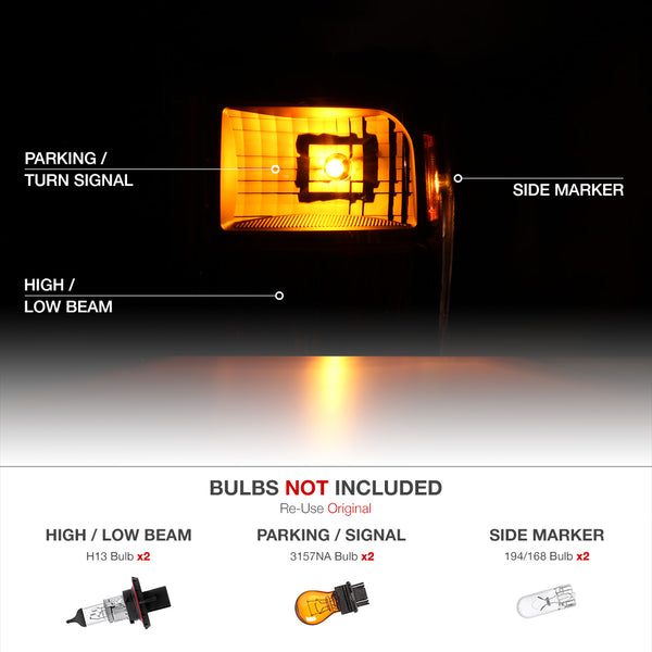 2011-2016 Ford F-250 | F-350 | F-450 Superduty Black Headlight