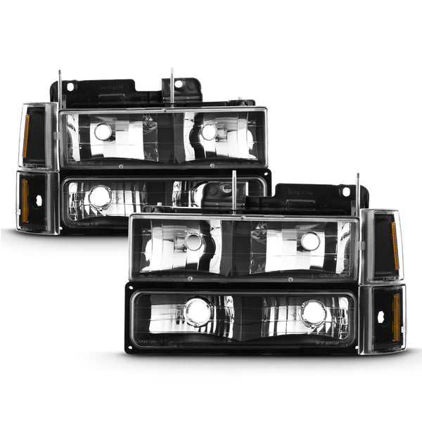 1994-1998 GMC C/K Series 1500 | 2500 | 3500 Pickup Black Headlight
