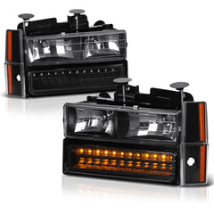 1988-1993 Chevrolet C/K Series 1500 | 2500 | 3500 Pickup Black Headlight