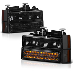 1988-1993 Chevrolet C/K Series 1500 | 2500 | 3500 Pickup Smoked Headlight