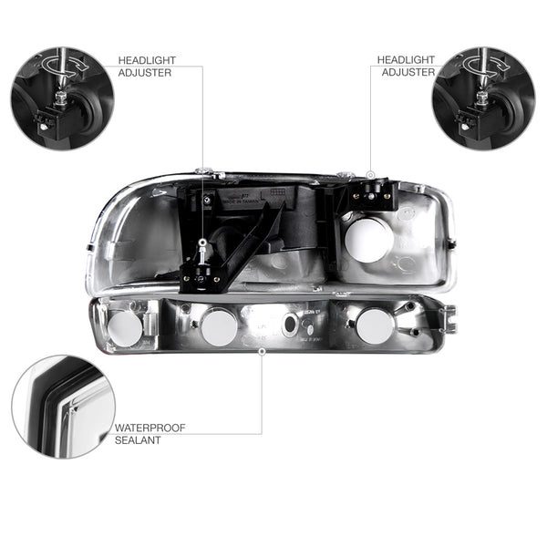 1999-2006 GMC Sierra 1500 | 2500 | 3500 Chrome Headlight