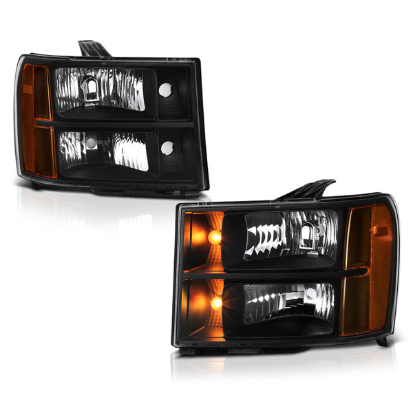 2007-2013 GMC Sierra 1500 Black Headlight