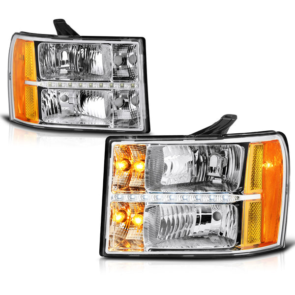 2007-2013 GMC Sierra 1500 Chrome Headlight