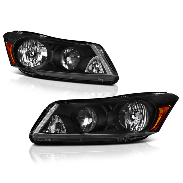 2008-2012 Honda Accord Black Headlight