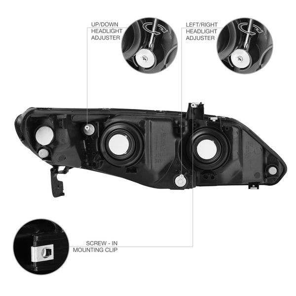 2006-2011 Honda Civic Chrome Headlight