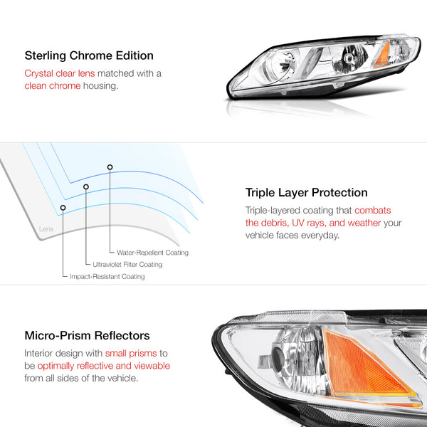 2006-2011 Honda Civic Chrome Headlight