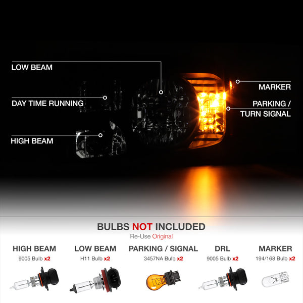 2009-2011 Honda Pilot Black Headlight