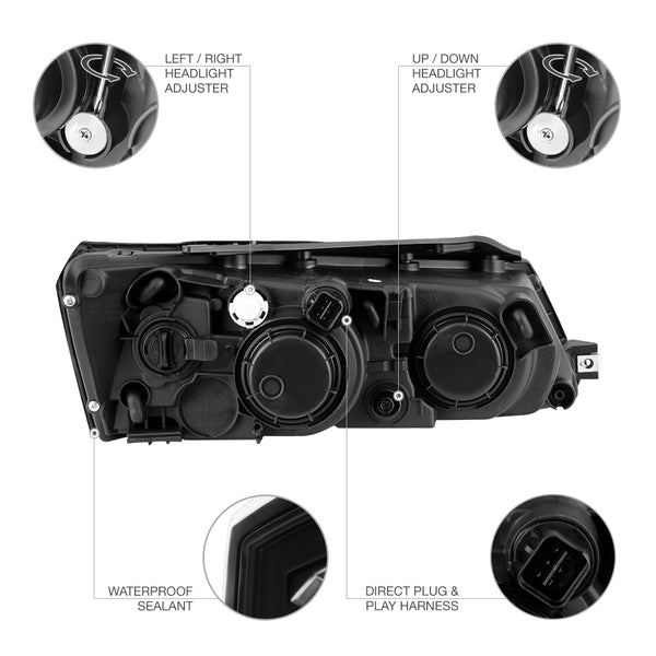 2006-2008 Hyundai Sonata Black Headlight