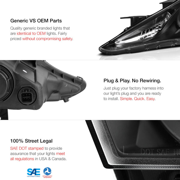 2011-2014 Hyundai Sonata Black Headlight
