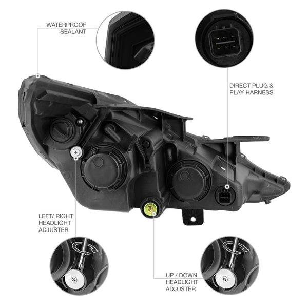2011-2014 Hyundai Sonata Sinister Black Headlight