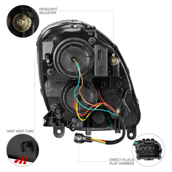 2003-2004 Infiniti G35 Black Headlight