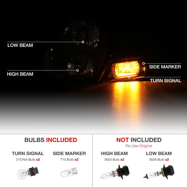 2006-2010 Jeep Commander Black Headlight