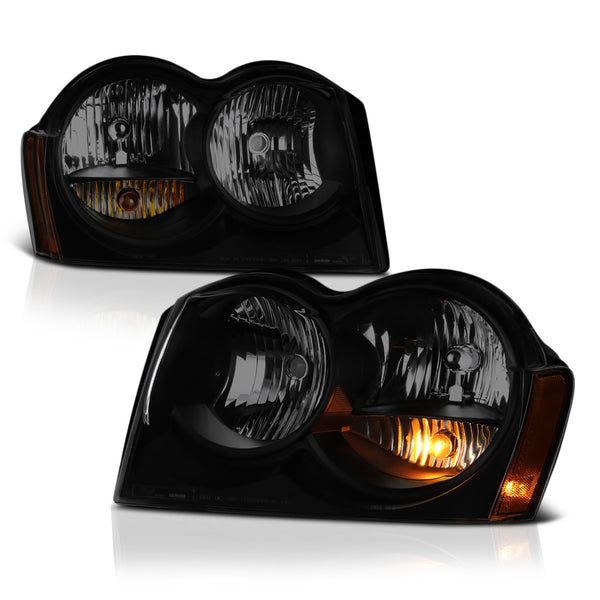 2005-2007 Jeep Grand Cherokee Sinister Black Headlight