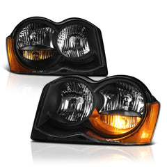 2008-2010 Jeep Grand Cherokee Black Headlight