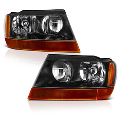 1999-2004 Jeep Grand Cherokee Black Headlight