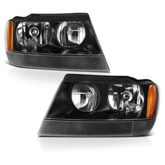 1999-2004 Jeep Grand Cherokee Black Headlight