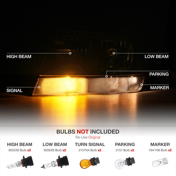 1999-2004 Jeep Grand Cherokee Black Headlight