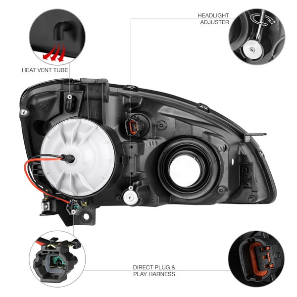 2005-2006 Nissan Altima Black Headlight