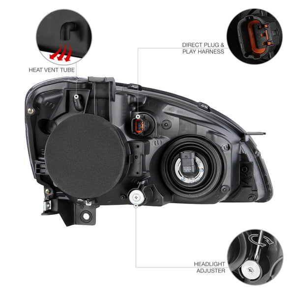 2005-2006 Nissan Altima Black Headlight