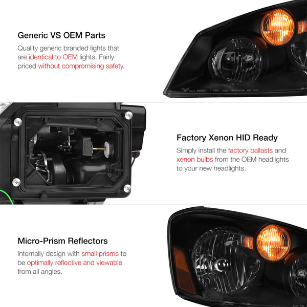 2005-2006 Nissan Altima Sinister Black Headlight