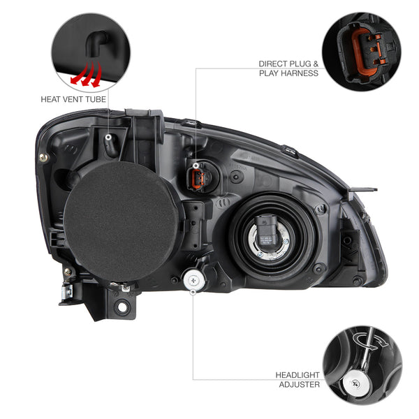2005-2006 Nissan Altima Sinister Black Headlight