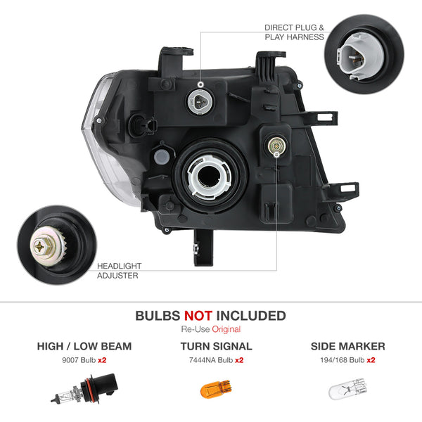 2008-2012 Nissan Pathfinder Black Headlight