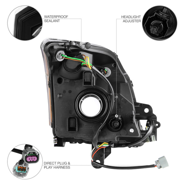 2007-2009 Nissan Sentra Black Headlight