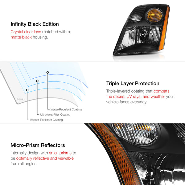 2007-2009 Nissan Sentra Black Headlight