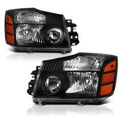 2004-2015 Nissan Titan Black Headlight