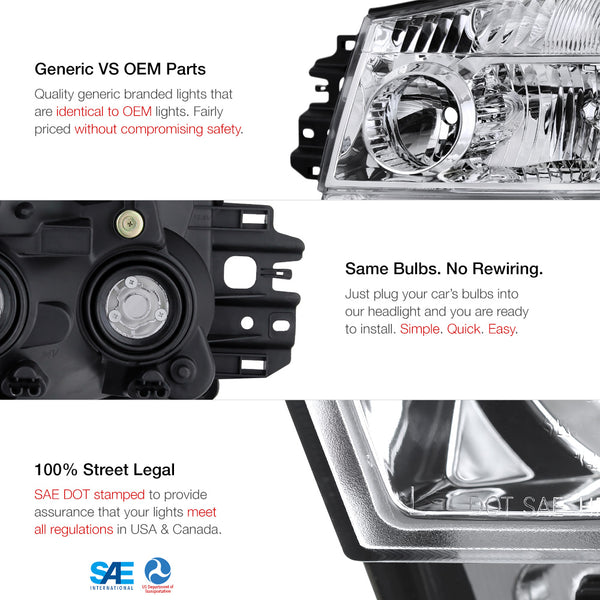 2004-2015 Nissan Titan Factory Style Headlight