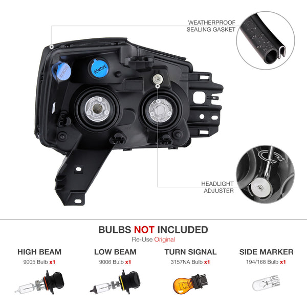 2004-2015 Nissan Titan Factory Style Headlight