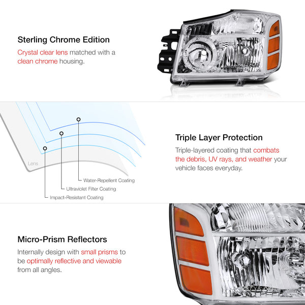 2004-2015 Nissan Titan Factory Style Headlight