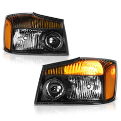 2004-2015 Nissan Titan Black Headlight