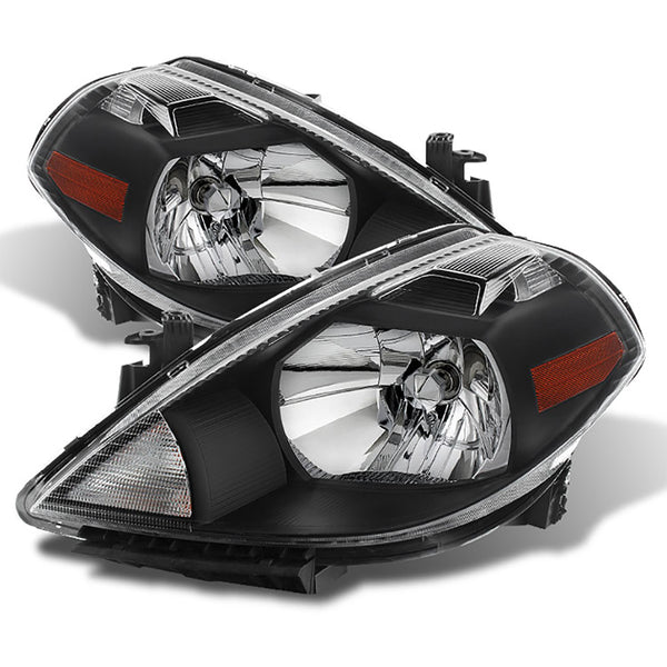 2007-2012 Nissan Versa Black Headlight