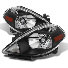 2007-2012 Nissan Versa Black Headlight