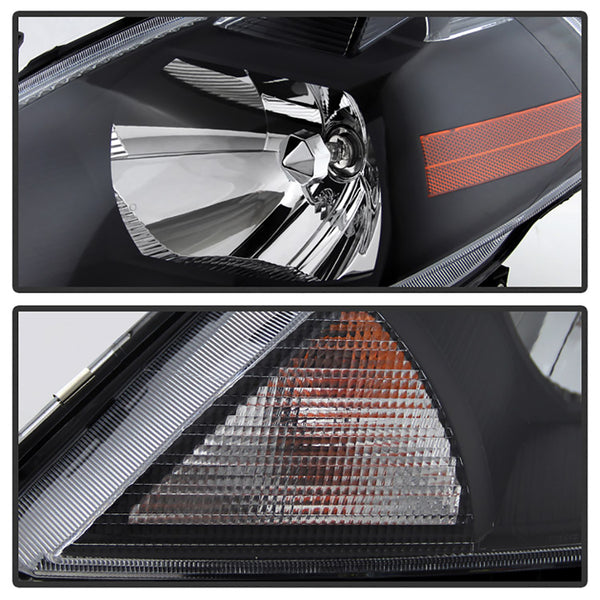2007-2012 Nissan Versa Black Headlight