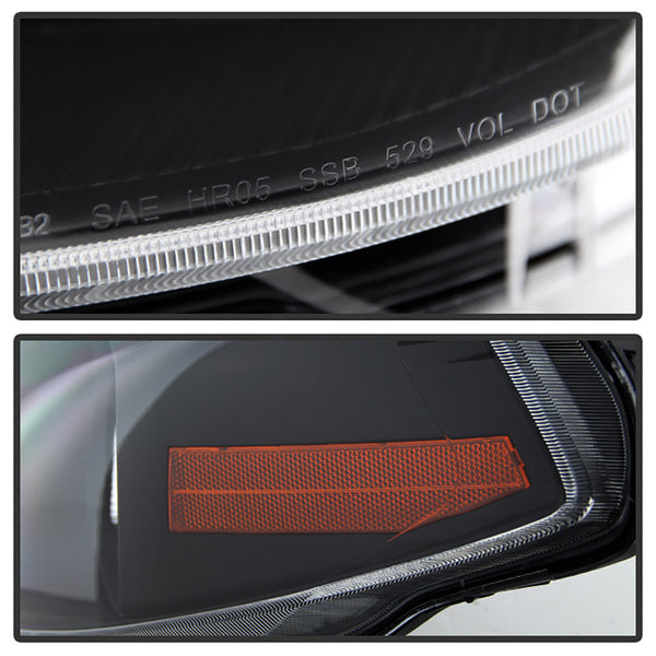 2007-2012 Nissan Versa Black Headlight