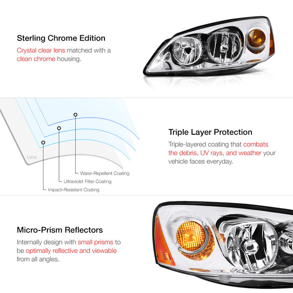 2005-2010 Pontiac G6 Chrome Headlight