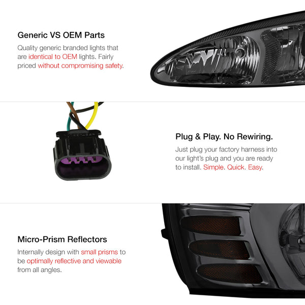 2004-2008 Pontiac Grand Prix Smoked Headlight