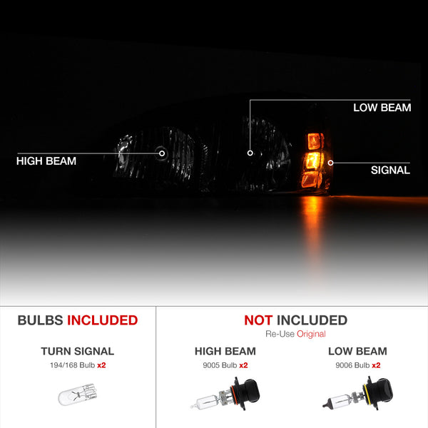 2004-2008 Pontiac Grand Prix Smoked Headlight