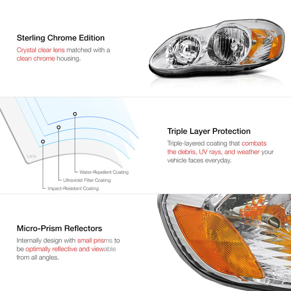 2003-2008 Toyota Corolla Chrome Headlight