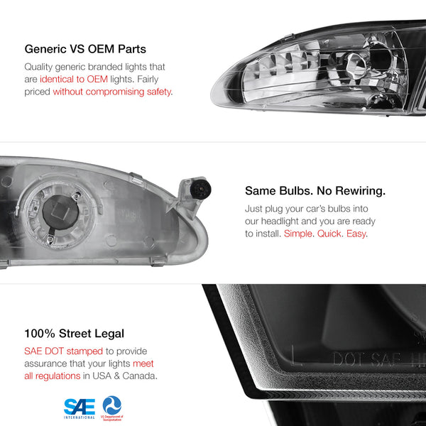 1998-2000 Toyota Corolla Black Headlight