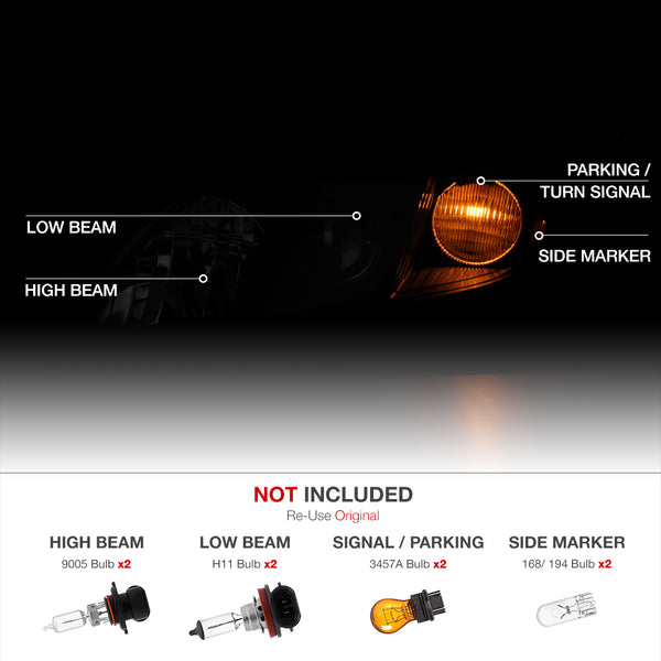 2007-2009 Toyota Camry Black Headlight
