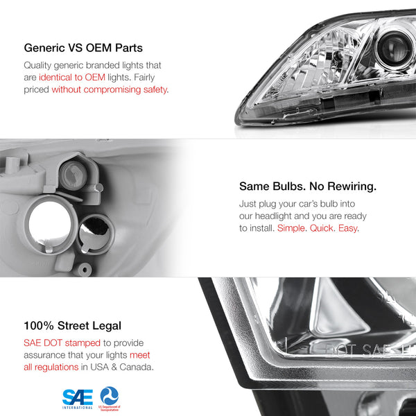 2007-2009 Toyota Camry Chrome Headlight