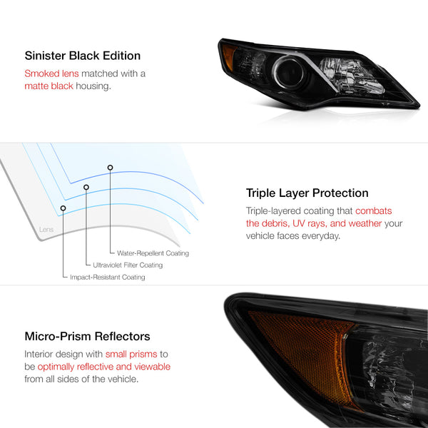 2012-2014 Toyota Camry Sinister Black Headlight