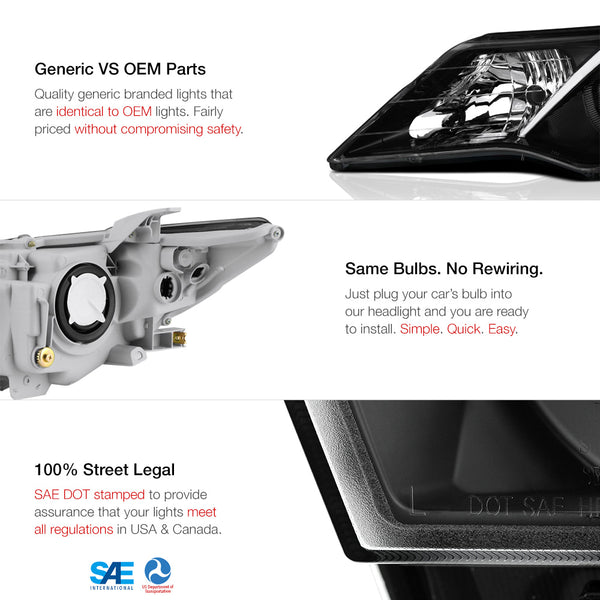 2012-2014 Toyota Camry Black Headlight