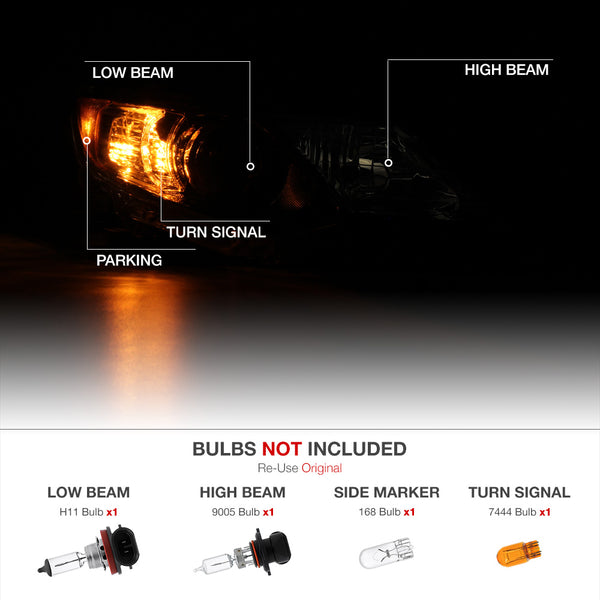 2012-2014 Toyota Camry Black Headlight