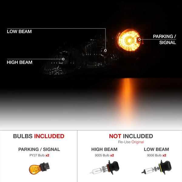 2009-2014 Toyota Matrix Black Headlight