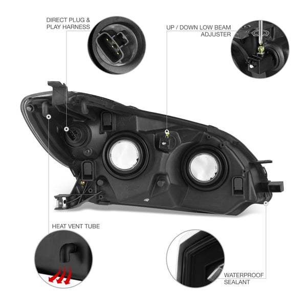 2009-2014 Toyota Matrix Black Headlight