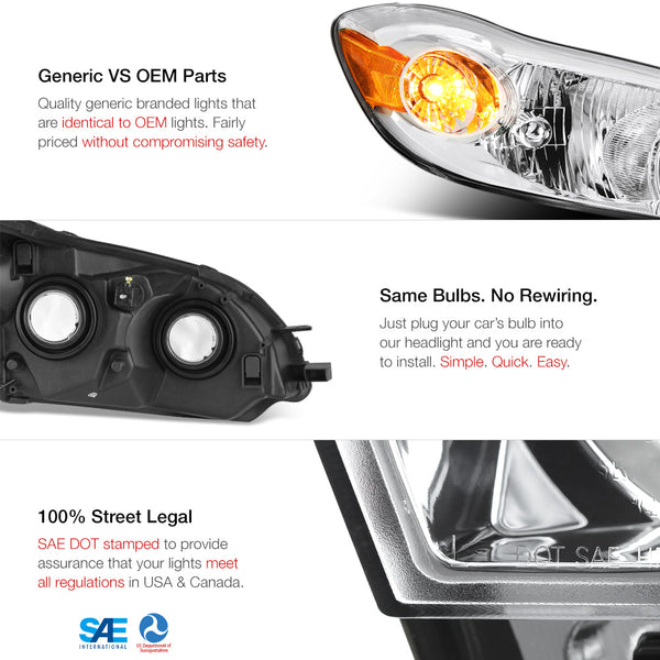 2009-2014 Toyota Matrix Chrome Headlight